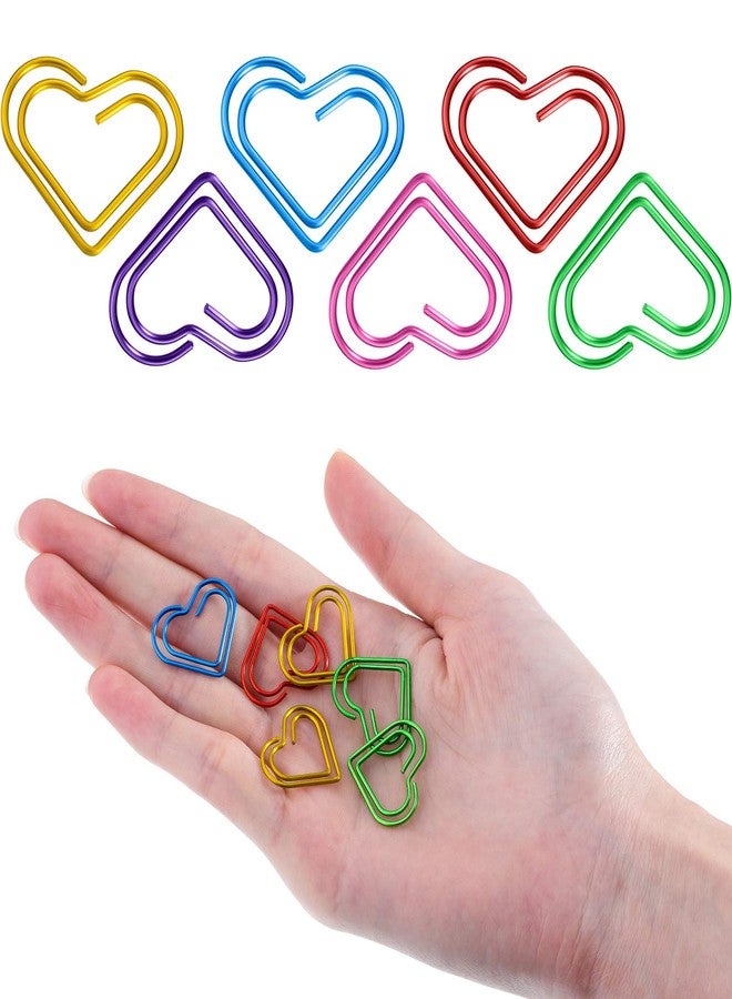 Frienda 105 Pieces Colorful Paper Clips Metal Heart Shaped Paperclips Cute Fancy Multicolor Small Love Shaped Paper Clips Bulk for Office Stationery, School Supplies, Document Note Sorting, Wedding Decoration - Image 4